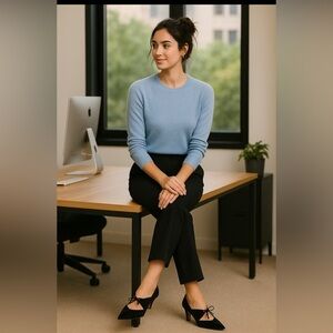 Zara Zapato Tacón Cono Lazada  black mules soft suede like fabric,laces 🖤🖤